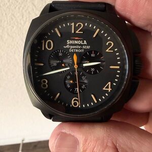 Shinola Black Stainless Steel Watch